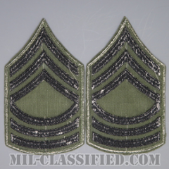 曹長（Master Sergeant (MSG)）[サブデュード（グリーン縁）/カットエッジ/階級章/パッチ/ペア（2枚1組）/1点物]画像