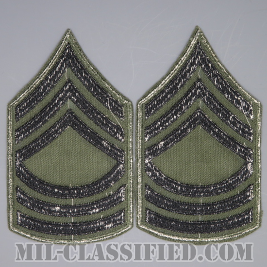 曹長（Master Sergeant (MSG)）[サブデュード（グリーン縁）/カットエッジ/階級章/パッチ/ペア（2枚1組）/1点物]画像