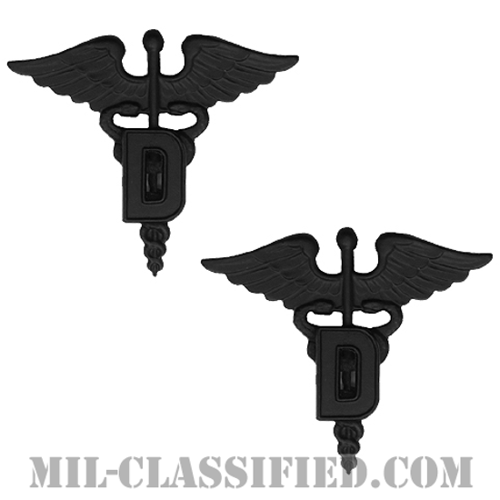 歯科医科章（Dental Corps）[サブデュード（ブラックメタル）/兵科章/バッジ/ペア（2個1組）]画像