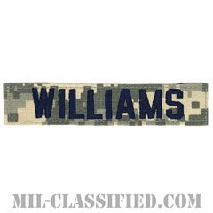 WILLIAMS [UCP（ACU）/ブルー刺繍/空軍ネームテープ/ベルクロ付パッチ]の画像
