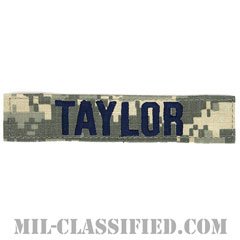 TAYLOR [UCP（ACU）/ブルー刺繍/空軍ネームテープ/ベルクロ付パッチ]の画像