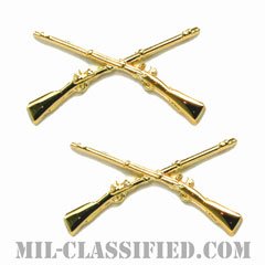 歩兵科章（Infantry Branch Insignia ）[カラー/兵科章（将校用）/バッジ/ペア（2個1組）]の画像