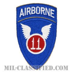 第11空挺師団（11th Airborne Division）[カラー/カットエッジ/エアボーンタブ付ワンピースタイプ/パッチ/レプリカ]の画像