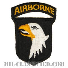 第101空挺師団 ホワイトタン（101st Airborne Division）[カラー/カットエッジ/エアボーンタブ付ワンピースタイプ/パッチ/レプリカ]の画像
