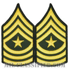 上級曹長（Sergeant Major (SGM)）[カラー（グリーン）/メロウエッジ/階級章（男性用）/パッチ/ペア（2枚1組）]の画像