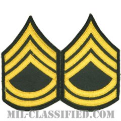 一等軍曹（Sergeant First Class (SFC)）[カラー（グリーン）/男性用/カットエッジ/階級章（1959-）/パッチ/ペア（2枚1組）]の画像