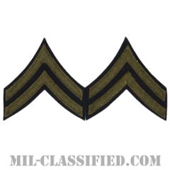 伍長（Corporal (CPL)）[ウール・フェルトタイプ/階級章（1942-1948）/パッチ/ペア（2枚1組）]の画像