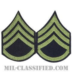 二等軍曹（Staff Sergeant (SSG)）[ウール・フェルト生地刺繍タイプ/階級章（1942-1948）/パッチ/ペア（2枚1組）]の画像