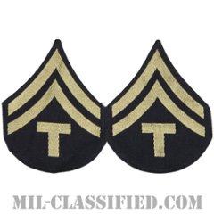 技術軍曹 (T/5)（Technician 5th Grade）[機械織りタイプ/階級章（1942-1948）/パッチ/ペア（2枚1組）]の画像