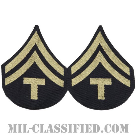 技術軍曹 (T/5)（Technician 5th Grade）[機械織りタイプ/階級章（1942-1948）/パッチ/ペア（2枚1組）]画像