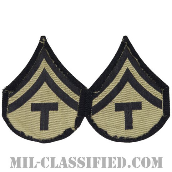 技術軍曹 (T/5)（Technician 5th Grade）[機械織りタイプ/階級章（1942-1948）/パッチ/ペア（2枚1組）]画像
