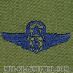 航空機搭乗員章 (将校用マスター・エアクルー)（Air Force Officer Master Aircrew Badge）[サブデュード/ブルー刺繍/パッチ]の画像