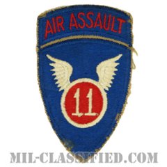 第11空中突撃師団（11th Air Assault Division）[カラー/カットエッジ/パッチ/エアアサルトタブ付ワンピースタイプ/中古1点物]の画像