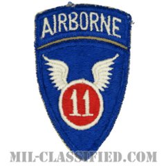 第11空挺師団（11th Airborne Division）[カラー/カットエッジ/パッチ/エアボーンタブ付ワンピースタイプ/中古1点物]の画像