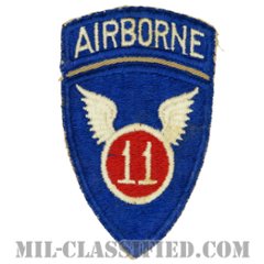 第11空挺師団（11th Airborne Division）[カラー/カットエッジ/パッチ/エアボーンタブ付ワンピースタイプ/中古1点物]の画像