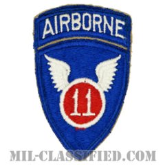 第11空挺師団（11th Airborne Division）[カラー/カットエッジ/パッチ/エアボーンタブ付ワンピースタイプ/中古1点物]の画像