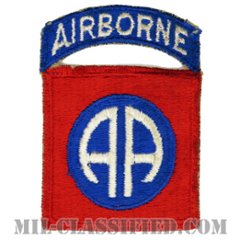 第82空挺師団（82nd Airborne Division）[カラー/カットエッジ/パッチ/エアボーンタブ付ワンピースタイプ/中古1点物]の画像