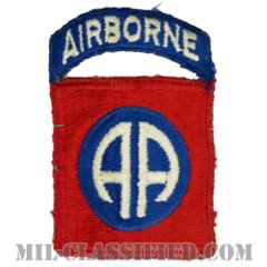 第82空挺師団（82nd Airborne Division）[カラー/カットエッジ/パッチ/エアボーンタブ付ワンピースタイプ/中古1点物]の画像