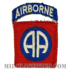 第82空挺師団（82nd Airborne Division）[カラー/カットエッジ/パッチ/エアボーンタブ付ワンピースタイプ/中古1点物]の画像