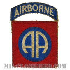 第82空挺師団（82nd Airborne Division）[カラー/カットエッジ/パッチ/エアボーンタブ付ワンピースタイプ/中古1点物]の画像