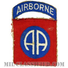 第82空挺師団（82nd Airborne Division）[カラー/カットエッジ/パッチ/エアボーンタブ付ワンピースタイプ/中古1点物]の画像
