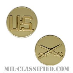 騎兵科章（Cavalry Branch and U.S. Letters）[カラー/兵科章U.S.章セット（下士官用）/バッジ/ペア（2個1組）]の画像