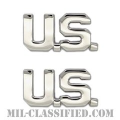 U.S.章（U.S. Letters Insignia）[カラー/将校用U.S.章/バッジ/ペア（2個1組）]の画像