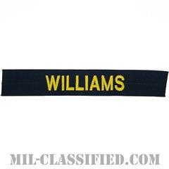 WILLIAMS [カバーオール用/ゴールド刺繍/海軍ネームテープ/生地テープパッチ]の画像