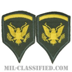 特技兵 (SP2)（Specialist 2nd Class）[カラー（グリーン）/カットエッジ/階級章（1955-1959）/パッチ/ペア（2枚1組）]の画像