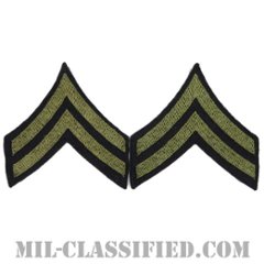 伍長（Corporal (CPL)）[ウール・フェルト生地刺繍タイプ/階級章（1942-1948）/パッチ/ペア（2枚1組）]の画像