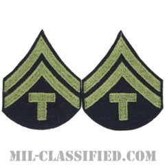 技術軍曹 (T/5)（Technician 5th Grade）[ウール・フェルト生地刺繍タイプ/階級章（1942-1948）/パッチ/ペア（2枚1組）]の画像