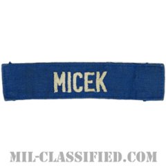 MICEK[カラー（ブルー）/刺繍/ネームテープ/パッチ/中古1点物]の画像