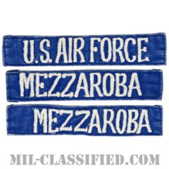 U.S.AIR FORCE / MEZZAROBA[カラー（ブルー）/刺繍/ネームテープ/パッチ/中古1点物（3枚セット）]の画像