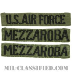 U.S.AIR FORCE / MEZZAROBA[サブデュード/刺繍/ネームテープ/パッチ/中古1点物（3枚セット）]の画像