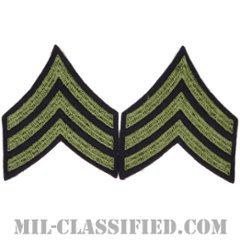 軍曹（Sergeant (SGT)）[ウール・フェルト生地刺繍タイプ/階級章（1942-1948）/パッチ/ペア（2枚1組）/中古1点物]の画像