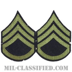 二等軍曹（Staff Sergeant (SSG)）[ウール・フェルト生地刺繍タイプ/階級章（1942-1948）/パッチ/ペア（2枚1組）/中古1点物]の画像