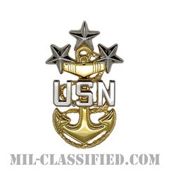 海軍最先任上等兵曹（Master Chief Petty Officer of the Navy）[カラー/ギャリソンキャップ用/階級章/バッジ]の画像