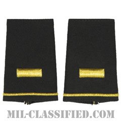 少尉（Second Lieutenant (2LT)）[ブラック/ショルダー階級章/ショートサイズ肩章/ペア（2枚1組）]の画像