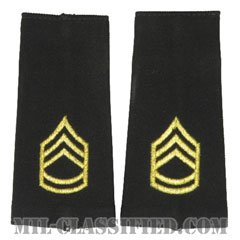 一等軍曹（Sergeant First Class (SFC)）[ブラック/ショルダー階級章/ロングサイズ肩章/ペア（2枚1組）]の画像