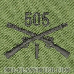 第505歩兵連隊第1大隊章（1st Battalion, 505th Infantry Regiment）[サブデュード/兵科章/パッチ/ペア（2枚1組）]の画像