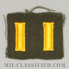 少尉（Second Lieutenant (2LT)）[カラー/ギャバジン生地/階級章/パッチ/ペア2枚1組/1点物]の画像