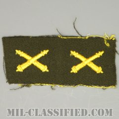 砲兵科章（Field Artillery）[カラー/ギャバジン生地/兵科章/パッチ/ペア2枚1組/1点物]の画像