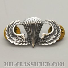 空挺章 (ベーシック)（Parachutist Badge, Basic）[カラー/1960s/燻し銀（銀張り・Silver Filled）/バッジ]の画像