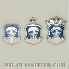 空軍空挺章（Air Force Parachutist Badge）[カラー/1956-1963/鏡面仕上げ/バッジ/3個セット/1点物]の画像