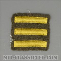 海外勤務(派遣)章 3連(勤続1年6ヶ月)（Overseas Service Bar）[ウール・フェルト生地/パッチ/中古1点物]の画像