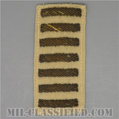 海外勤務(派遣)章 7連(勤続3年6ヶ月)（Overseas Service Bar）[カーキ生地モール刺繍/パッチ/中古1点物]の画像