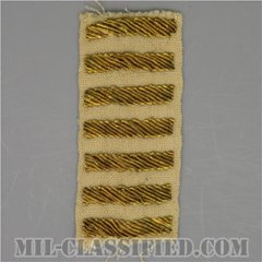 海外勤務(派遣)章 7連(勤続3年6ヶ月)（Overseas Service Bar）[カーキ生地モール刺繍/パッチ/中古1点物]の画像