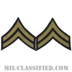 伍長（Corporal (CPL)）[ウール・フェルト生地刺繍タイプ/階級章（1920-1942）/パッチ/ペア（2枚1組）/中古1点物]の画像