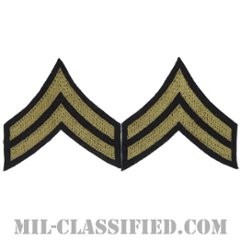 伍長（Corporal (CPL)）[ウール・フェルト生地刺繍タイプ/階級章（1920-1942）/パッチ/ペア（2枚1組）/中古1点物]の画像