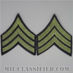 軍曹（Sergeant (SGT)）[ウール・フェルト生地刺繍タイプ/階級章（1942-1948）/パッチ/ペア（2枚1組）/中古1点物]の画像